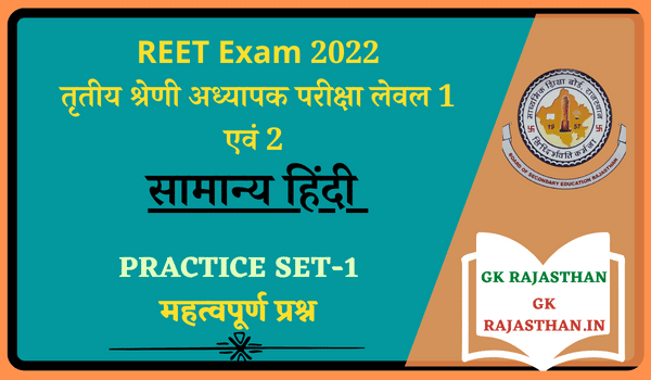 REET Mains Exam General Hindi Practice Set-1